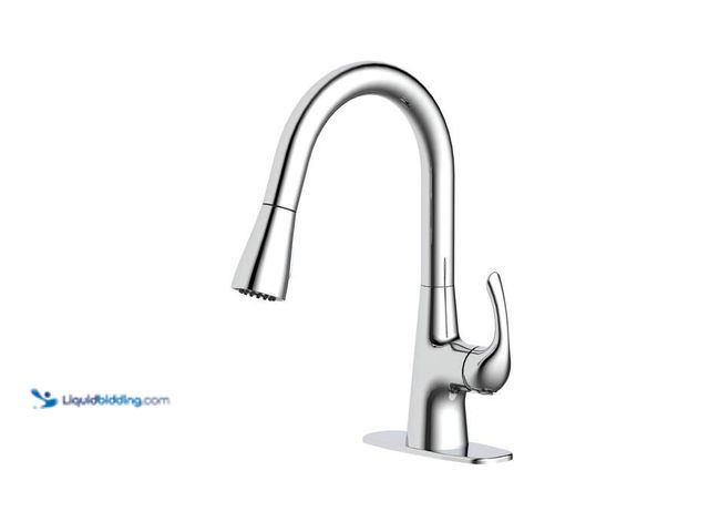 Lot 49-5547022 - Glacier Bay Clare Single Handle Pull Down Laundry Utility Faucet in Chrome, Model # HDQFP1B4216CP, n...