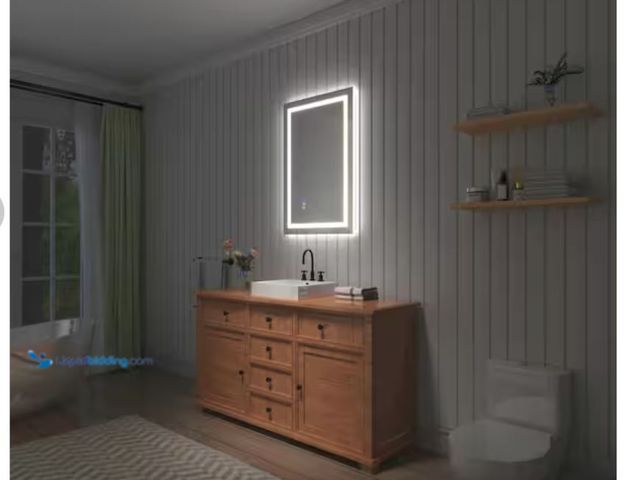 Lot 49-2006198 - TOOLKISS 24 in. W x 36 in. H Rectangular Frameless Backlit and Front-Lit LED Light Dimmable Anti-Fog...