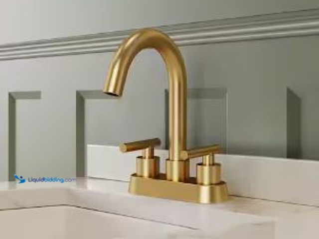 Lot 49-1625252 - EVERSTEIN 3-Hole 4 in. 2-Handle Centerset Double Handle Bathroom Sink Faucet in Brushed Gold Drain I...