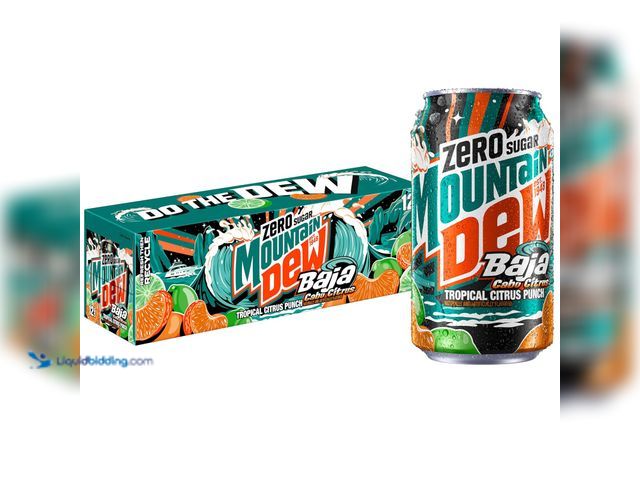 Lot 49-3564132 - Mountain Dew, Baja Cabo Citrus Zero Sugar 12 Fl Oz Cans (Pack of 12) New