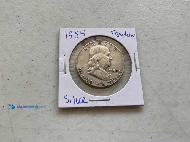 Lot 49-1801402 - 1954 FRANKLIN HALF DOLLAR COIN 90% SILVER #COINS814