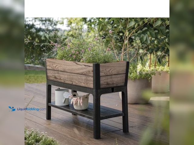 Lot 49-1627205 - Keter Signature Collection 29 Gal. Resin Elevated Garden Bed Model #13615753888, Slightly Used, Has ...