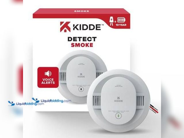 Lot 49-5575027 - Kidde Hardwired Smoke Detector with 10-Year Battery Backup, Interconnect Capability and Voice Alerts...