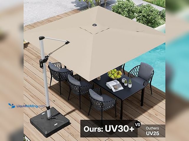 Lot 49-5454315 - paramondo Patio Umbrella, 10FT Outdoor Cantilever Umbrella with 360-degree Rotation for Garden, Deck...