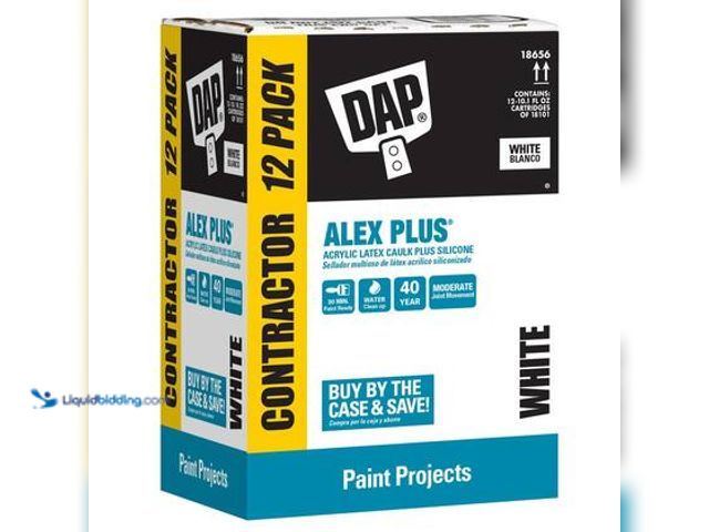 Lot 49-5544651 - DAP Alex Plus 10.1 oz. White Acrylic Latex Plus Silicone Caulk (Contractor 12-Pack). Model # 18656. ...
