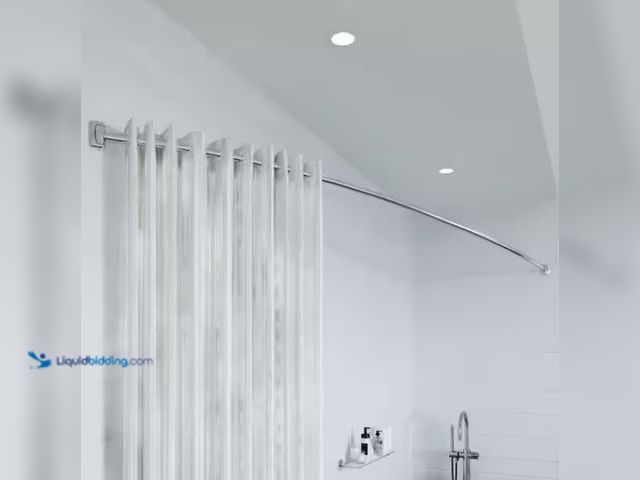 Lot 49-1570105 - Croydex 42 in. - 72-7/8 in. Premium Telescopic Curved Rod in Chrome, Model # AD108541US, Unused.   R...