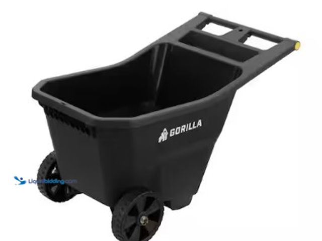 Lot 49-3631455 - GORILLA CARTS 4.5 cu. ft. Poly Garden Cart, 300 lbs. Capacity, 9 in. Maintenance-Free Solid Wheels, ...