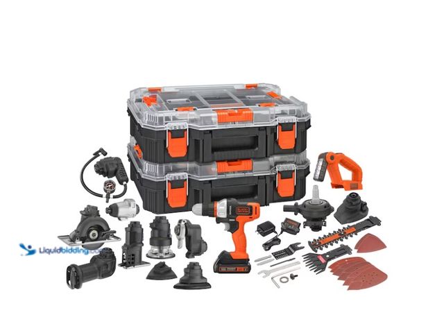 Lot 49-1571110 - BLACK+DECKER MATRIX 20-volt Max 12-Tool Power Tool Combo Kit with Hard Case (1-Battery Included and ...
