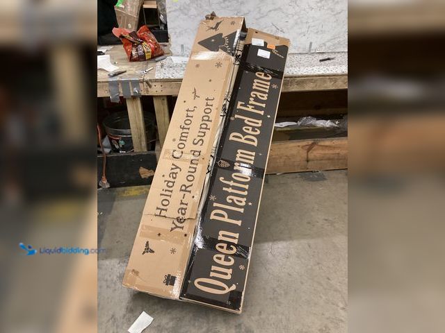 Lot 49-3532038 - Upholstered Platform Bed Queen Size (Black) Model:1210 Item is unused.