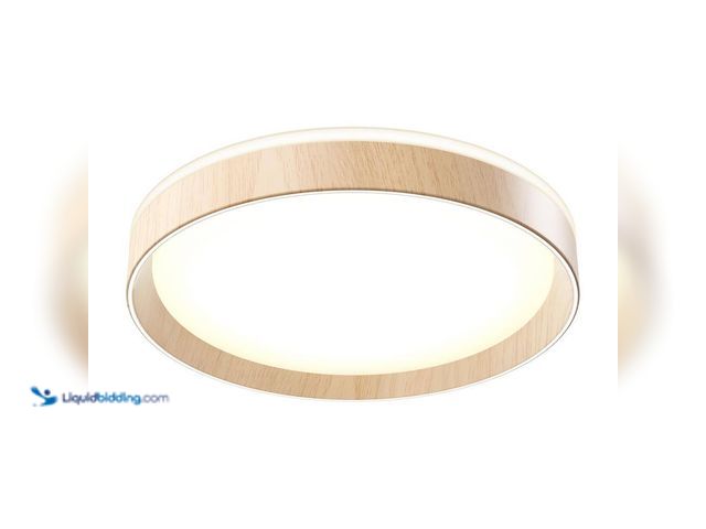 Lot 49-5416201 - Artika Callisto 15 in. 1 Light Wood 5CCT Selectable LED Integrated Flush Mount Ceiling Light. [Model...