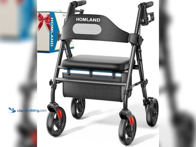 Lot 49-3565718 - Homland 4 Wheel Rollator Walker. Model: R2. USED