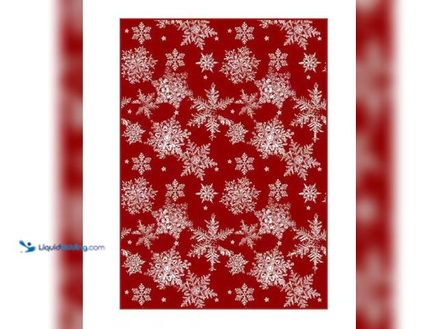 Lot 49-1622886 - HaiiMeid Christmas 8 ft. x 10 ft. Red Snowflakes Area Rug, Model # X24IU0046H-181, Unused  Ref#CRS06...