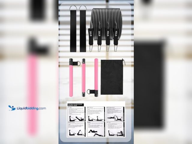 Lot 49-1566740 - Bbtops Pilates Bar Kit with Resistance Bands, Pilates Bar with Stackable Bands Workout Equipment for...