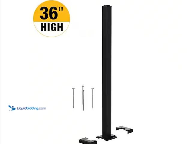 Lot 49-5551623 - PEAK Aluminum Railing
40 in. H x 4-11/16 in. W Matte Black Aluminum Deck Railing Stair Post for 36 ...
