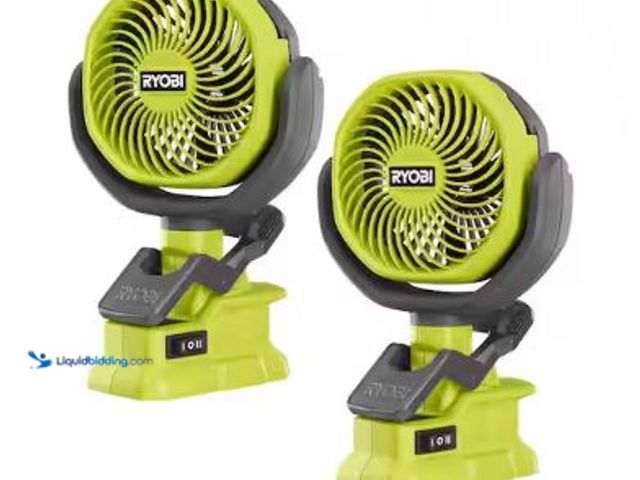 Lot 49-1625359 - RYOBI ONE+ 18V Cordless 4 in. Clamp Fan Tools Only (2-Pack), Model # PCF02B2P, Slightly used, No bat...
