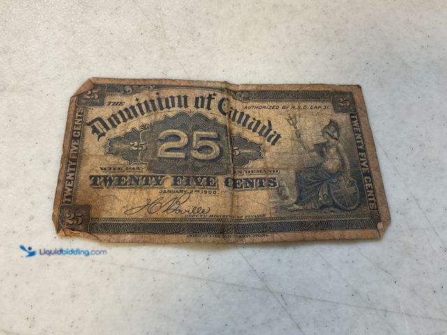 Lot 49-1830024 - 1900 DOMINION OF CANADA 25 CENT NOTE FOREIGN CURRENCY #COINS0219