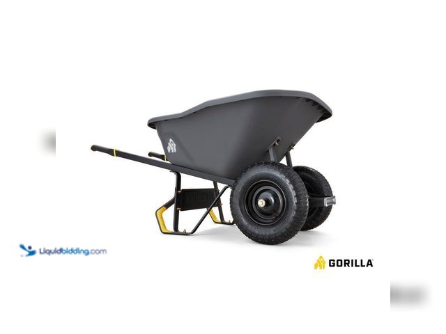 Lot 49-5552618 - Gorilla
8 cu. ft. Dual-Wheel Wheelbarrow, Pro-Grade Poly Bucket, Steel Handles, Dual 16 in. Pneumat...