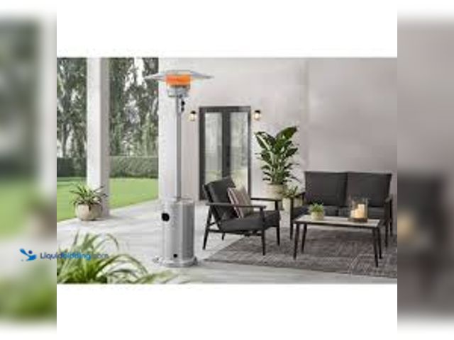 Lot 49-5485375 - Hampton Bay 48000 BTU Stainless Steel Propane Standing Patio Heater with Wheels. Model # NCZH-G-SS. ...