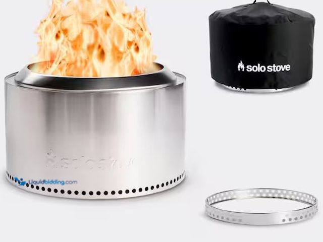 Lot 49-5478723 - Solo Stove
Canyon 30 in Stainless Steel Wood Burning Outdoor Fire Pit with Stand and Shelter Intern...