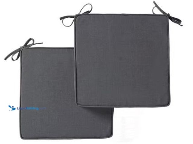 Lot 49-1625411 - Lot of (4) Greendale Home Fashions Sunbrella Canvas Coal Square Reversible Outdoor Seat Cushion, Mod...