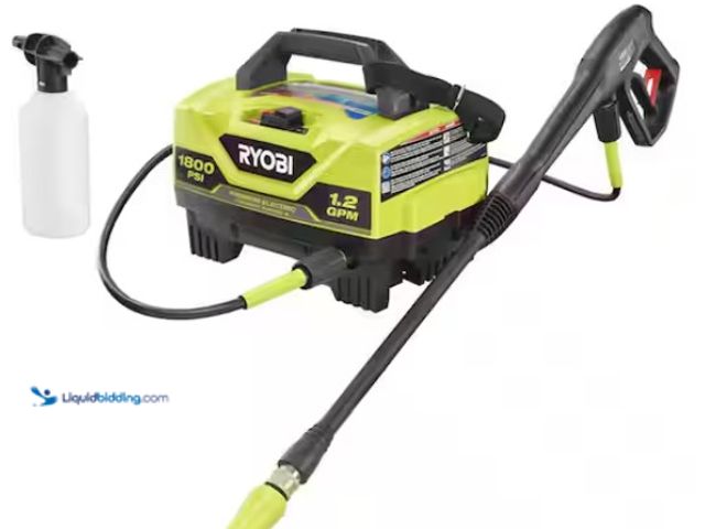 Lot 49-3470910 - RYOBI 1800 PSI 1.2 GPM Cold Water Corded Electric Pressure Washer, Model # RY141802, Unused, Tested ...
