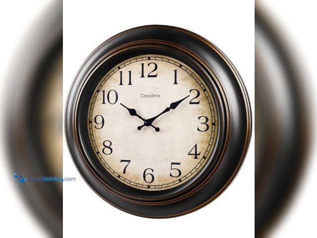 Lot 49-3432612 - 18 Inch Vintage Large Wall Clock for Living Room Decor, Battery Operated Silent Non-Ticking Retro Cl...