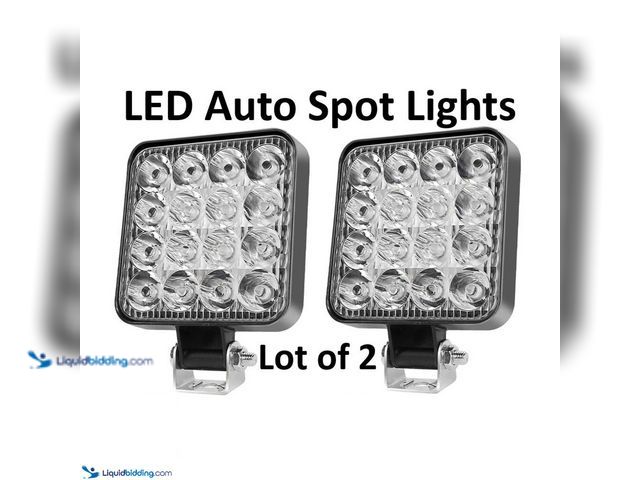 Lot 49-5388254 - Lot of 2 LED Auto Spot Lights Black - NEW - 12,000 LM per light ensures excellent visibility for saf...