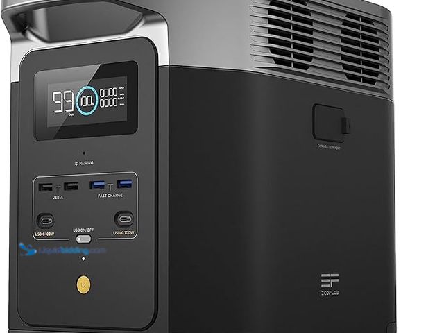 Lot 49-5412925 - EF ECOFLOW Portable Power Station DELTA 2, 1024Wh LiFePO4 (LFP) Battery, 1800W AC/100W USB-C Output,...