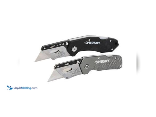 Lot 49-5572050 - QTY 2 - Husky 2-Pack Folding Utility Knives. Model # 00544. Unused