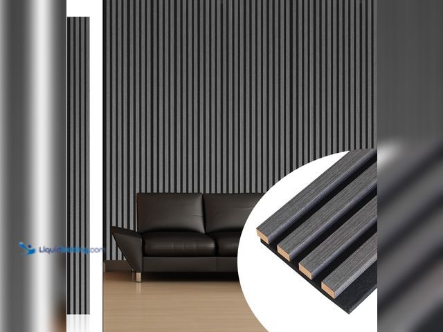 Lot 49-5447580 - NeatiEase Wood Wall Panels, 9 Feet Acoustic Slat Wall Panels for Interior Wall Decor and Noise Reduc...