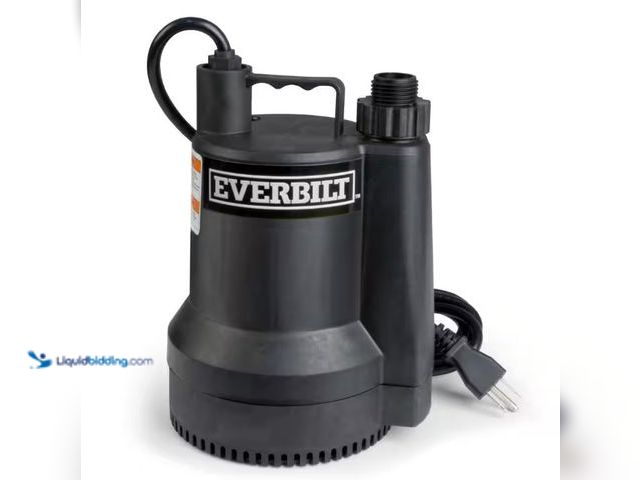 Lot 49-5552741 - Everbilt
1/6 HP Plastic Submersible Utility Pump. Model # SUP54-HD. Unused and powers on