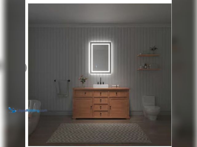 Lot 49-2006199 - TOOLKISS 24 in. W x 36 in. H Rectangular Frameless Backlit and Front-Lit LED Light Dimmable Anti-Fog...