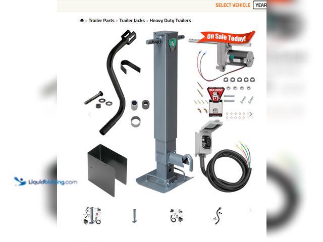 Lot 49-1300000 - Bulldog Single 12,000lbs Square Trailer Jack with Electric Power Motor. New never used. Old Inventor...