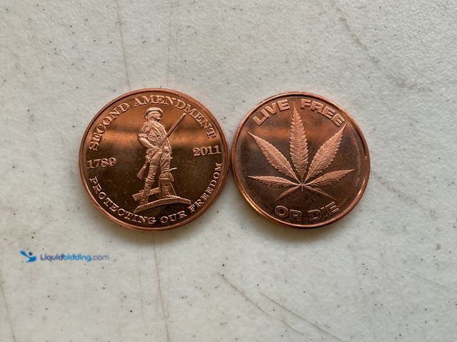 Lot 49-1804558 - 2 COLLECTIBLE FACE ONE ADVP OZ COPPER COINS