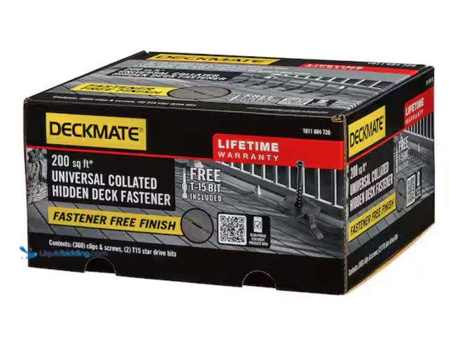 Lot 49-2001624 - DECKMATE 360-Pack 200 sq ft. Black Collated Universal Hidden Deck Fasteners for Grooved Decking, Mod...