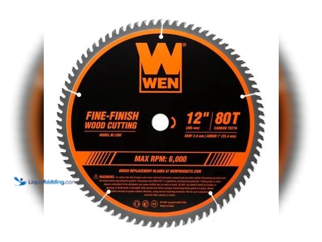 Lot 49-2004537 - WEN 12-Inch 80-Tooth Fine-Finish Professional Woodworking Saw Blade for Miter Saws and Table Saws, M...