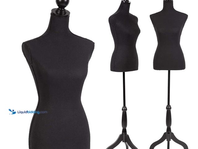 Lot 49-1555678 - HKLGorg Female Mannequin Torso Dress Form 60”-67” Height Adjustable Sewing Standing Manikin Body wit...