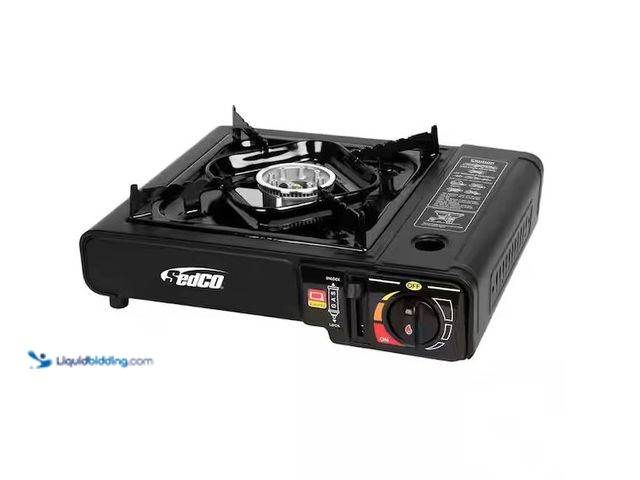 Lot 49-1576092 - Sedco 30,000 BTU Single Burner Propane and Butane Portable Camp Gas Stove Model # SD-GS100, New  Ref...