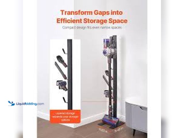 Lot 49-5485432 - VEVOR Vacuum Stand, Compatible With Dyson, Stable Vacuum Stand Holder with 6 Hooks for Dyson Cordles...