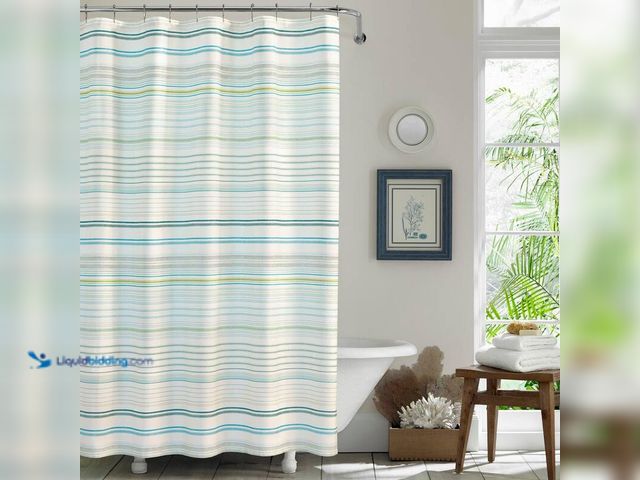 Lot 49-5406777 - Tommy Bahama La Scala Breezer Green Cotton 72in X 72in. Shower Curtain, Unused.