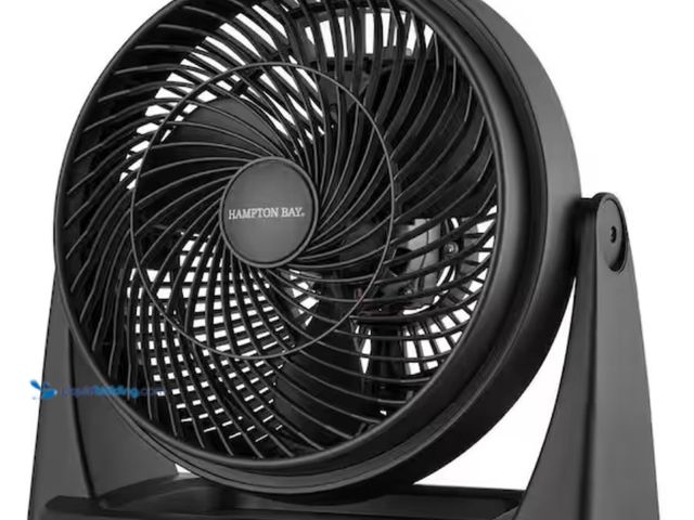 Lot 49-1631435 - Hampton Bay 11 in. 3 Speed Portable Desk Fan in Black, Model # TF-1010S, Slightly used, Powers on.  ...