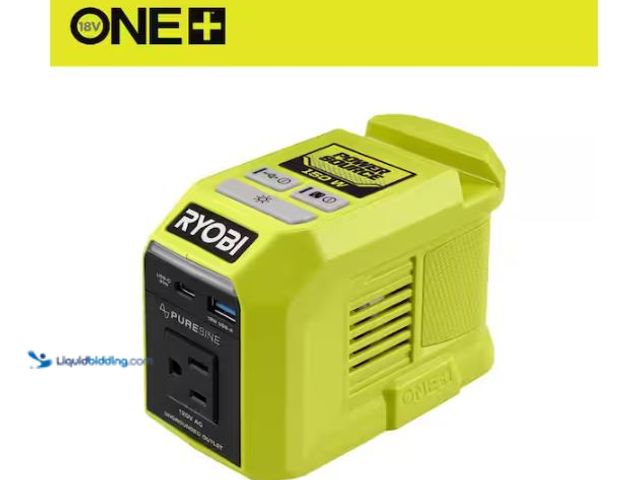 Lot 49-1624395 - RYOBI ONE Plus 18V 150-Watt Portable Battery Inverter Power Source (Tool Only) Model # PCLBG07B, Unu...