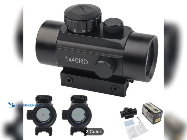 Lot 49-1831446 - 2-in-1 Red/Green crosshairs, Sight Scope, Mildot Reticle, 1x40 Magnification, Picatinny Rail Mount, ...