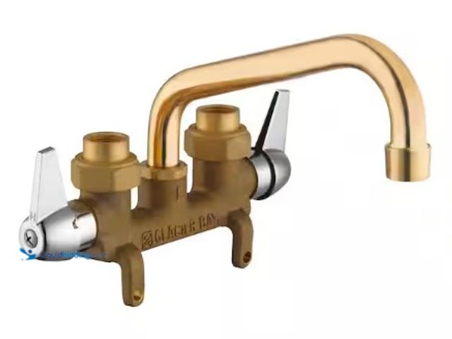 Lot 49-3631010 - Glacier Bay 2-Handle Laundry Faucet in Rough Brass, Model # HD4211N-0001, New.   Ref#HDPA0727