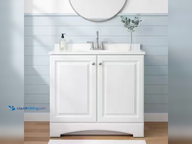 Lot 49-2006635 - Glacier Bay 37 in. Single Sink White Bath Vanity (Assembled), Model # GB36P2-WH, Unused, Scuffs & sc...