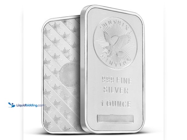 Lot 49-910407 - Sunshine Minting .999 Fine Silver Bar. Add a highly respected piece of bullion to your collection wi...
