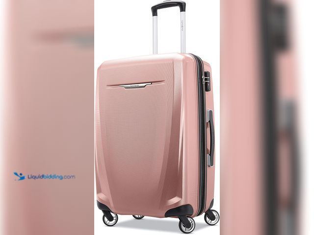 Lot 49-3513563 - Samsonite Winfield 3 DLX Hardside Expandable Luggage with Spinners, Checked-Medium 25-Inch, Rose. [A...