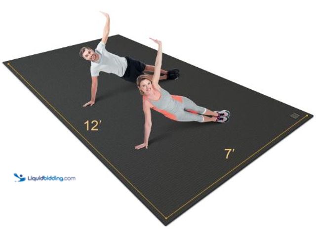 Lot 49-5436453 - Gxmmat Extra Wide Large Exercise Mat 12'x7'/10'x7/8'x7(7mm), Thick Workout Mats for Home Gym Floorin...