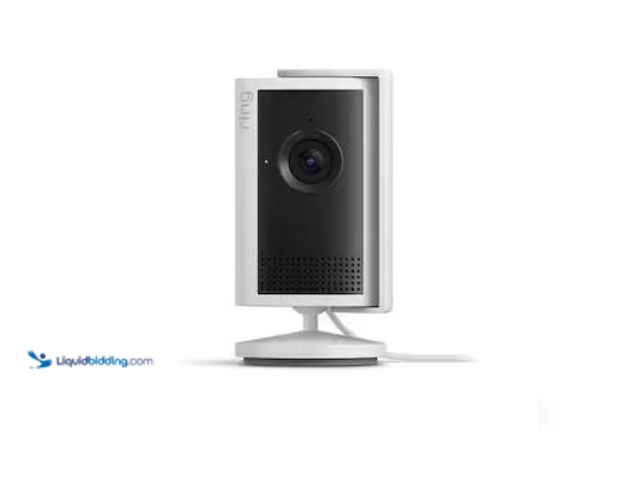 Lot 49-1625242 - Ring Indoor Cam Plus - Plug-In Retinal 2K Security Camera, 4x Enhanced Zoom, Low-Light Sight Color N...