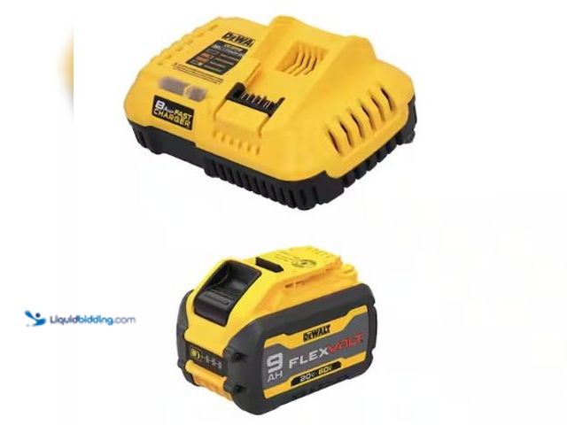 Lot 49-2022697 - DEWALT 20V/60V MAX FLEXVOLT Lithium-Ion 9.0Ah Battery and Charger Starter Kit, Model # DCB609C, MSRP...